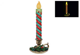 Свічка з LED підсвічуванням у золотому свічнику 45 см