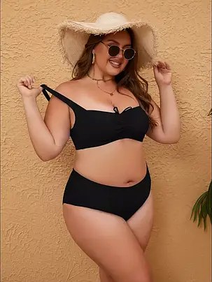 Купальник 2025 для полных FUBA Дарина 71231 черный идет на наши 52 54 56 58 60 УКР р-ры), фото 1