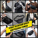 Чоловіча сумка нагрудна LINE чорна месенджер через плече АS, фото 9