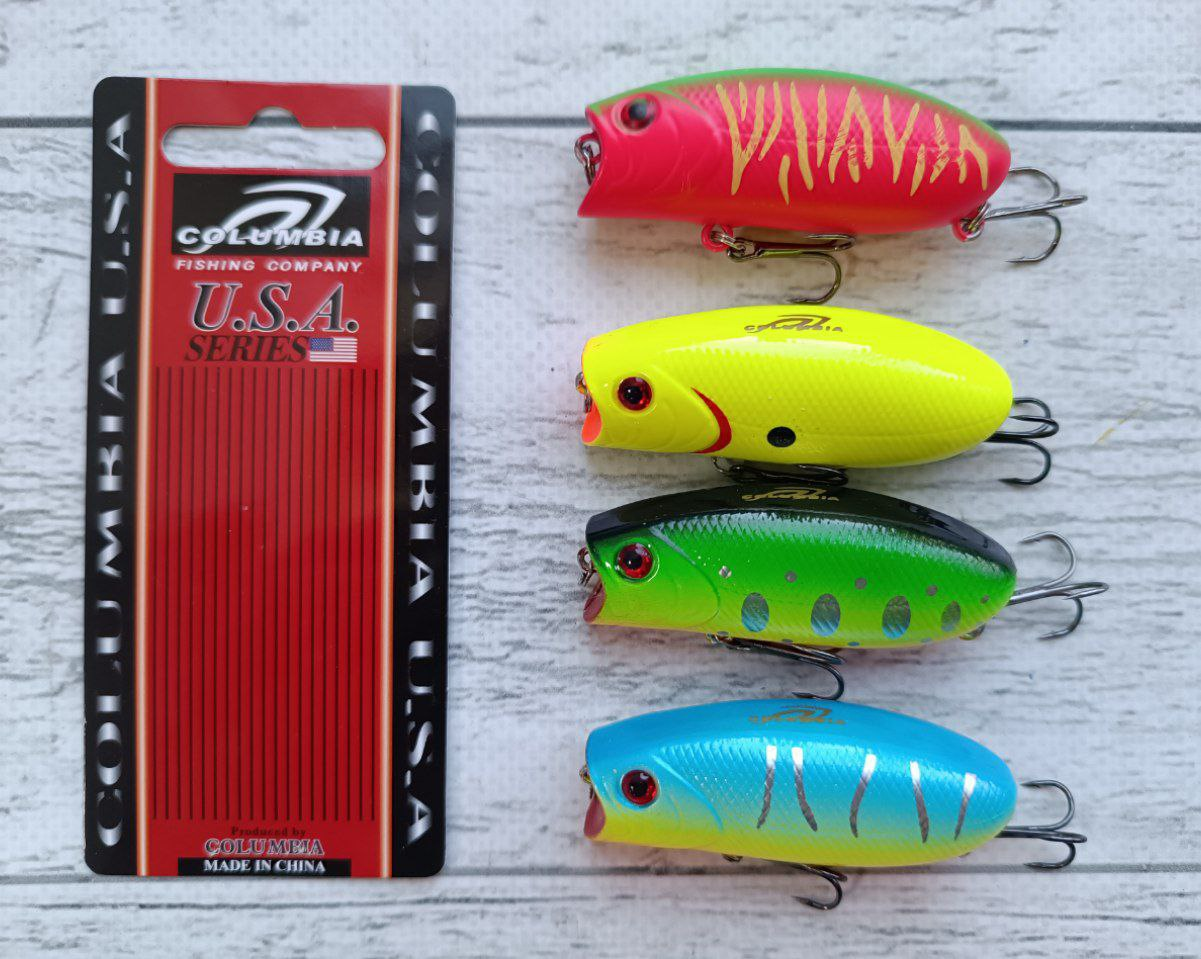 Набір Воблерів попперів Columbia Lucky Craft Malas 57мм 9гр 4шт