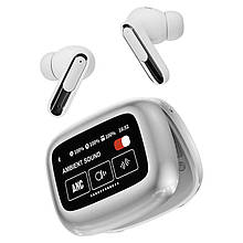 Бездротові навушники LIVE BEAM 3 TWS з LED дисплеєм, Bluetooth 5.4, ANC + ENC, 380mAh, IP55 White
