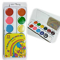 Акварель медова "Акварелька-карамелька" 12 кольорів  ТМ Тетрада  / Медові фарби акварельні для дитячої творчості