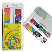 Акварель медова "Акварелька-карамелька" 14 кольорів  ТМ Тетрада / Медові фарби акварельні для дитячої творчості