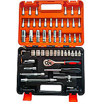 Набір інструментів 53 предмети в кейсі Набір торцевих головок і біт із тріскачкою