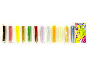 Пісок кольоровий матовий на стрічці 12 кольорів 12шт Kidis