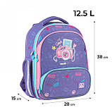Рюкзак шкільний каркасний для дівчинки, 2 відділення з ортопедичною спинкою "Selfie" GO24-597M-4 GoPack, фото 2