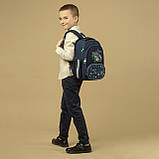Рюкзак шкільний каркасний для хлопців, ортопедична спинка 2 відділення GO24-597M-7 GoPack, фото 6