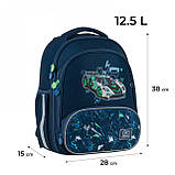 Рюкзак шкільний каркасний для хлопців, ортопедична спинка 2 відділення GO24-597M-7 GoPack, фото 2