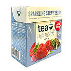 Зелений чай із полуницею Tea Moments Sparkling Strawberry 20 пірамідок, фото 3