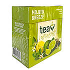 Зелений чай Curtis у новому дизайні Tea Moments Mojito Breeze з лаймом та лимоном 20 пірамідок, фото 4