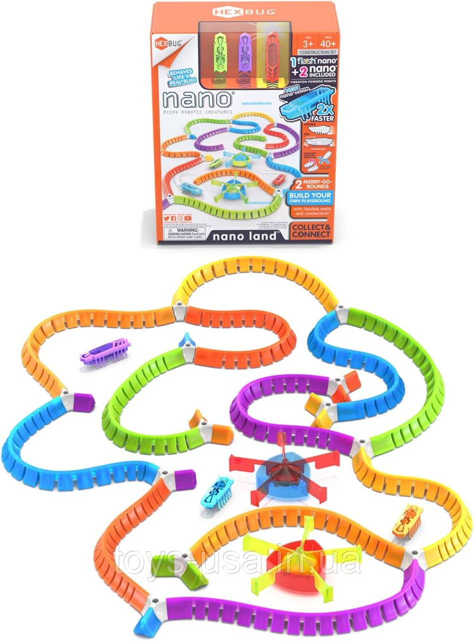 HEXBUG Nano Land, сенсорні іграшки для дітей та кішок, що складаються з більш ніж 40 деталей та 3 нано-жуків, фото 1