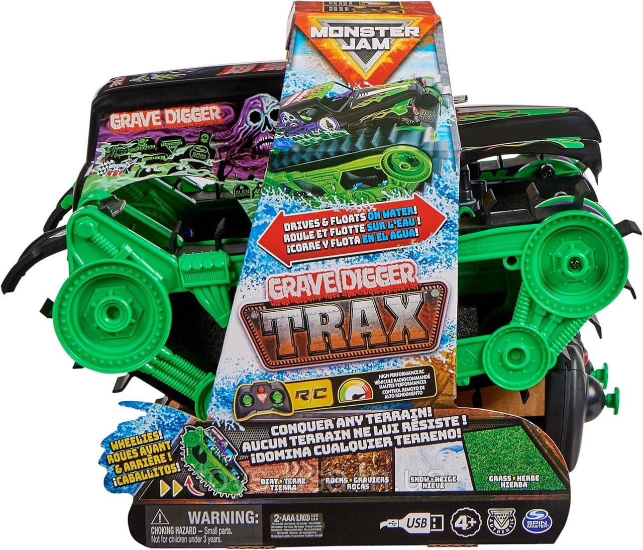 Танк на радіокеруванні  Monster Jam Grave Digger Trax Монстр-трак всюдихід Грейв Дігер Spin Master, фото 1