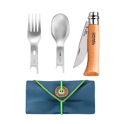 Набір столових приборів Opinel / Опінель Nomad Plus Picnic №8 з ножем (Франція), фото 1