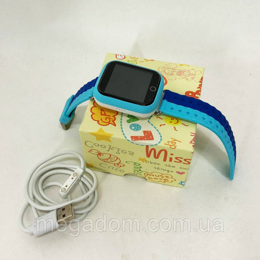 Дитячий розумний годинник з GPS Smart baby watch Q750 Blue, смарт годинник-телефон з сенсорним екраном DS-645 та іграми