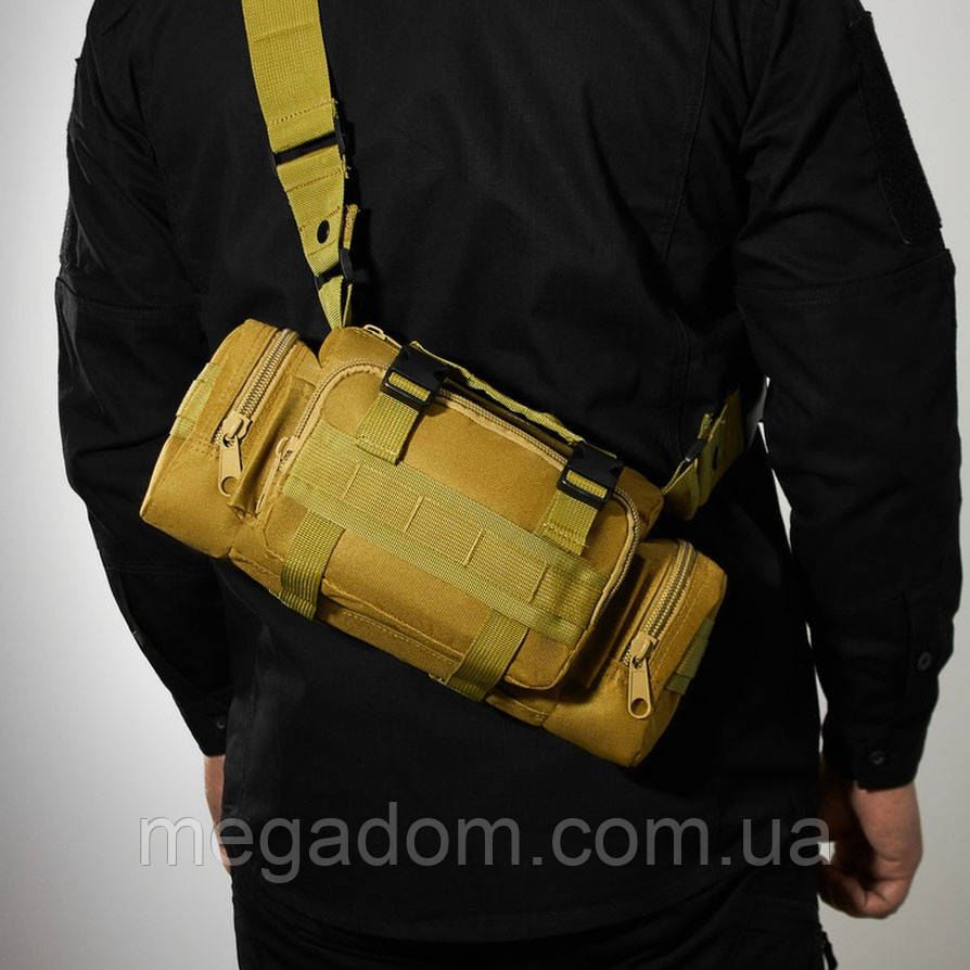 Сумка - підсумк тактична поясна Tactical військова, сумка нагрудна з ременем на плече 5 GD-961 літрів кордура