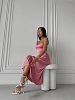Жіноча шовкова сукня, в рожевому кольорі 42-44