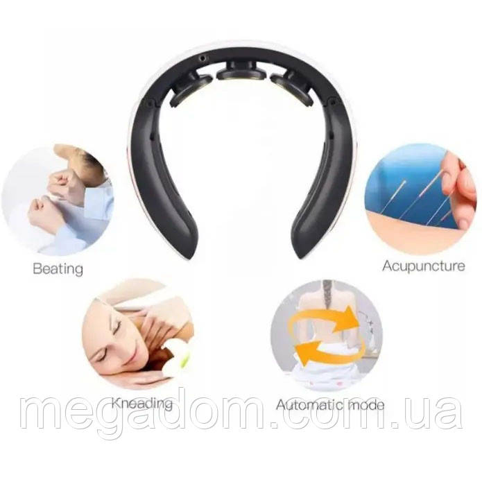 Роликова масажна подушка для дому Smart Neck Massager HX-1680, Масажер в машину, AJ-705 Масажери автомобільні
