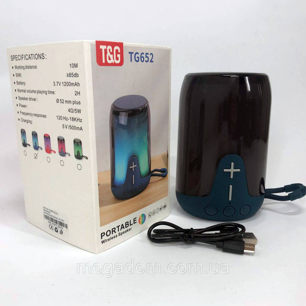 Блютуз колонка з динамічним підсвічуванням TG652, Колонка з акумулятором, Гучна DZ-947 блютуз колонка