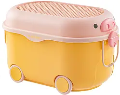 Багатофункціональний ящик для зберігання іграшок POPPET "Свинка Йеллоу" На колесах середній