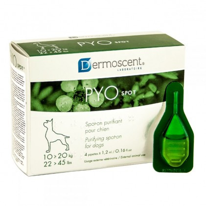 Краплі для профілактики шкірних захворювань у собак 10-20 кг Dermoscent PYOspot (4х0,6 мл)