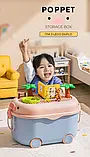 Багатофункціональний ящик для зберігання іграшок POPPET "Свинка Блу" На колесах середній, фото 2