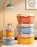 Багатофункціональний ящик для зберігання іграшок POPPET "Свинка Блу" На колесах середній, фото 6