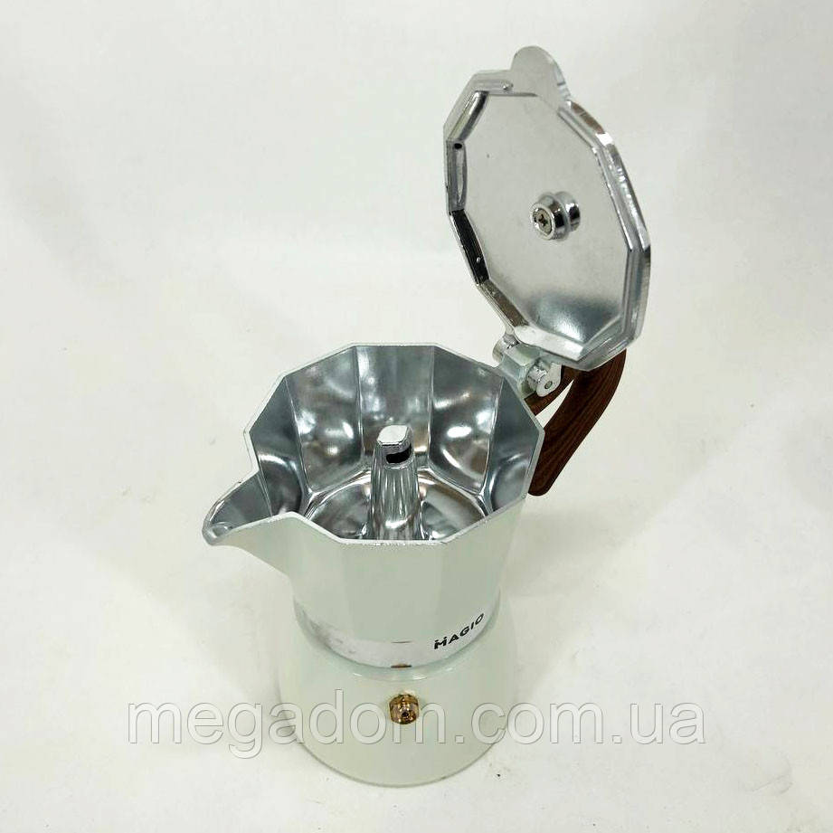 Кавоварка для плити Magio MG-1007 150 мл, Гейзерна кавоварка для плити, Гейзер NQ-149 4 чашок