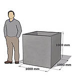 Вазон бетонний "М'який квадрат та прямокутник" для квітів та дерев, для вулиці, саду, дачі та тераси, фото 2