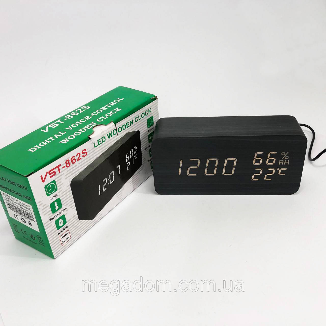 Led годинник з будильником і термометром вологістю VST-862S-6, Годинники WL-904 електронні настільні