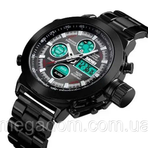 Годинник тактичний протиударний SKMEI 1515BK BLACK, Найкращий AY-756 військовий годинник