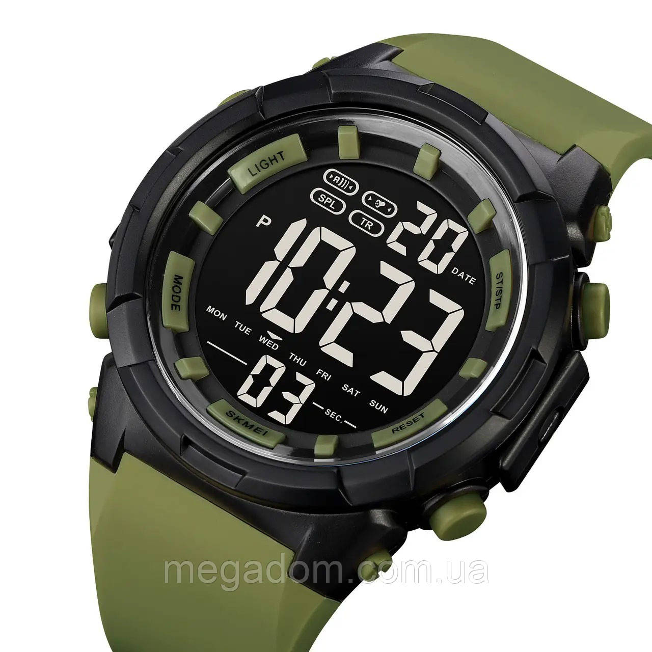 Чоловічий годинник з офіційною гарантією SKMEI 1845AG ARMY GREEN, Спортивний JX-464 міцний годинник