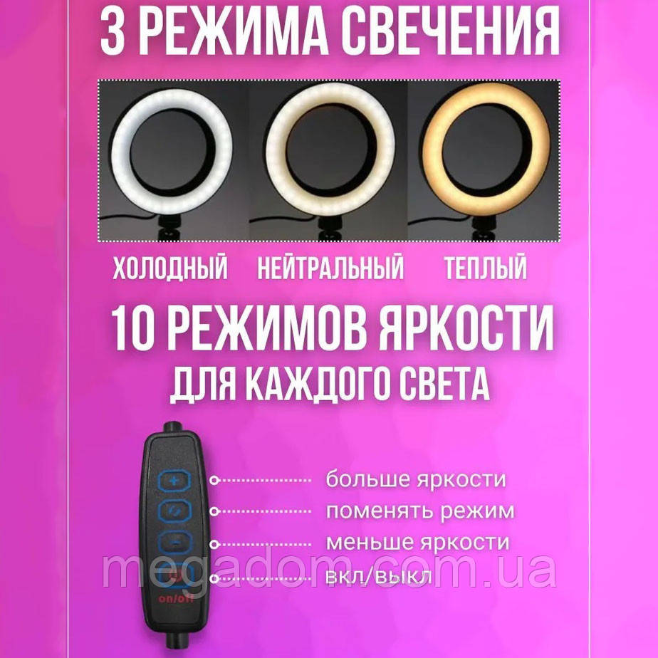 Кільцева лампа професійна підсвічуванням та тримачем 30 см, Яскрава селфі лампа, EJ-652 Кільцеві лампи