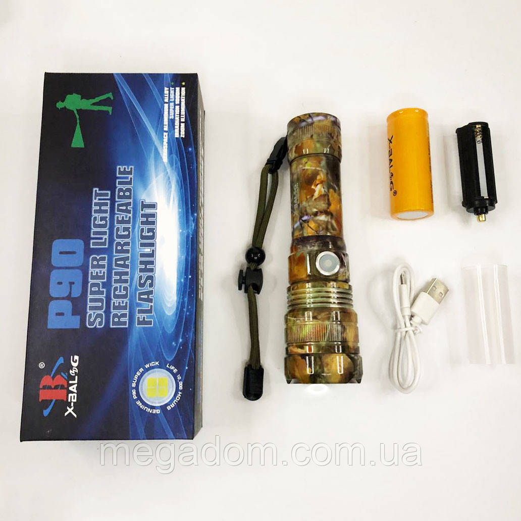 Тактичні ліхтарі BL-P512M-P90, Ліхтарик світлодіодний ручний EM-927 акумуляторний портативний