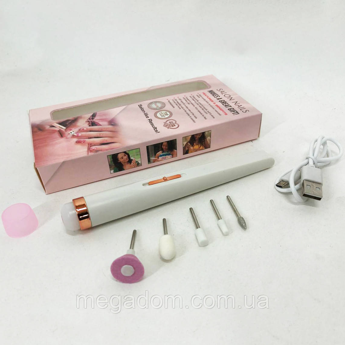 Фрезер для манікюру Flawless Salon Nails белый, Машинка для зняття ST-865 манікюру фрезер