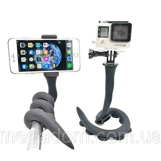 Гнучкий тримач для телефону з універсальними присосками Cute Worm Lazy Holder. XG-924 Колір: чорний
