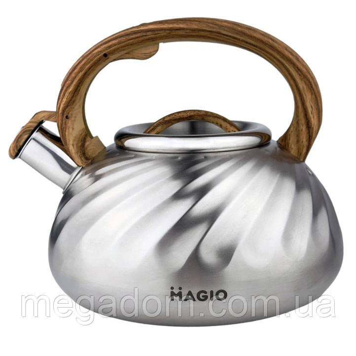 Чайник з нержавіючої сталі з пискавкою Magio MG-1194 3 л, Гарний чайник XU-432 для плити