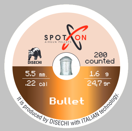 Кулі Spoton 5.5 мм, 1.60 г, 200 шт "Bullet"