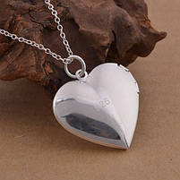 Кулон для закоханих серце I Love You. Медальйон, що відкривається. Підвіска для фото з ювелірного сплаву, фото 8