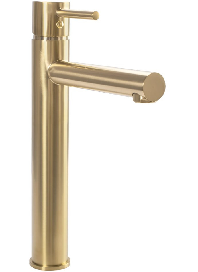Змішувач для раковини (умивальника) REA TESS BRUSHED GOLD високий *