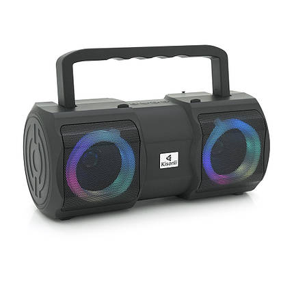 Колонки Kisonli K1 Bluetooth 5.1, 2x10W, 2400mAh, USB, DC: 5V/1A, Black, BOX, Q24, фото 1