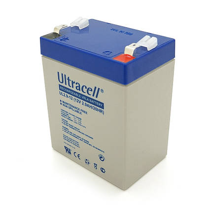 Акумуляторна батарея Ultracell UL2.9-12 AGM 12V 2,9Ah (79 x 56 x 105) White Q10, фото 1