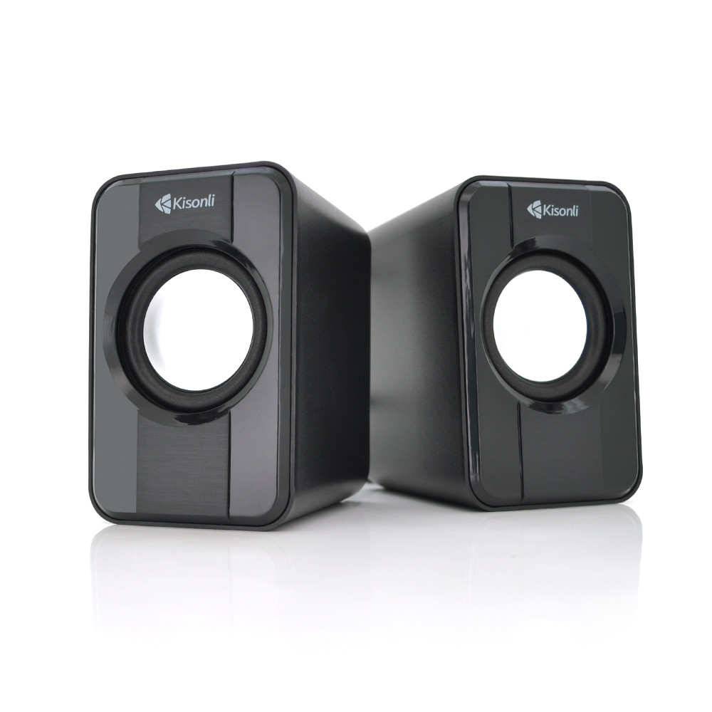 Колонки 2.0 Kisonli S-444 для ПК і ноутбука, USB + 3.5mm, 2x3W, 20Hz- 20KHz, Black, BOX, Q60