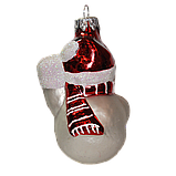 Формова скляна іграшка Сніговик у шарфиці, фото 2