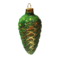 Формова скляна іграшка Шишка зелена