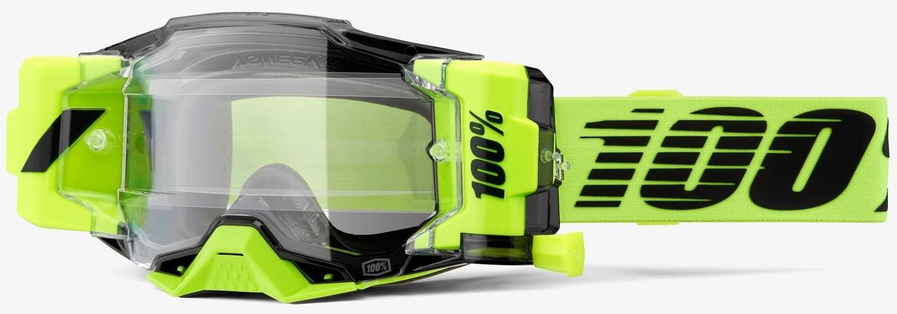 Окуляри 100% ARMEGA FORECAST Neon Yellow - Clear Lens, Roll-Off