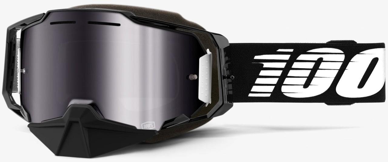 Окуляри 100% ARMEGA SNOWMOBILE Black - Mirror Silver Lens, Mirror Lens