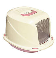 Туалет з фільтром та ручкою для кішок Georplast Galaxy Deluxe, рожевий, 10586, 45х36х31,5 см