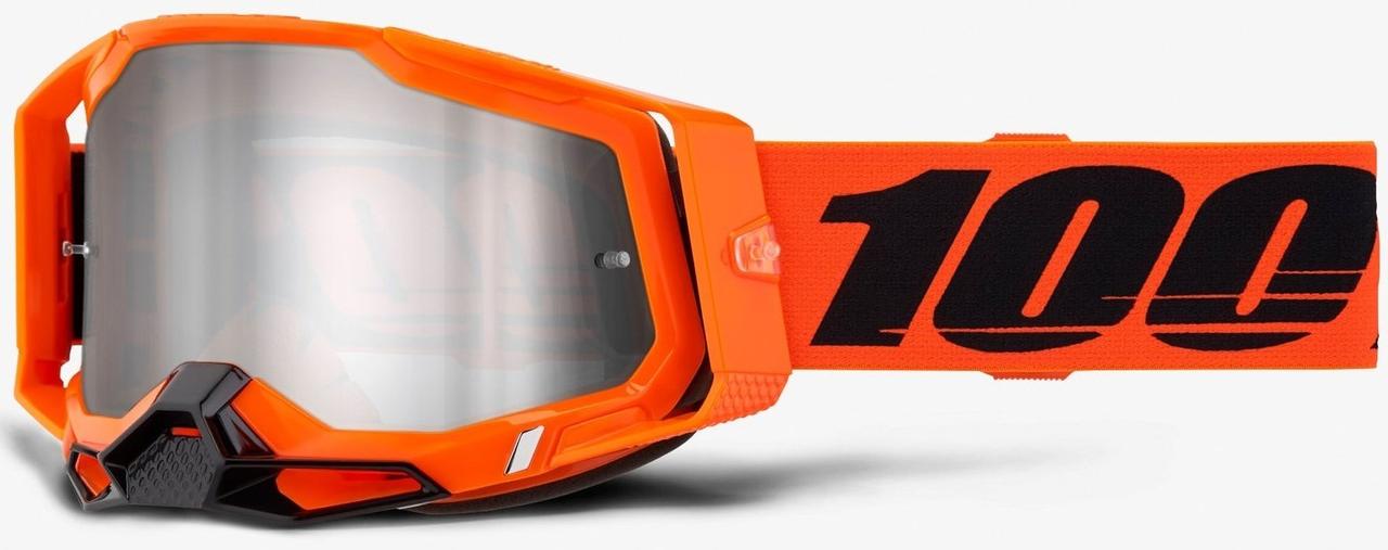 Окуляри 100% RACECRAFT 2 Neon Orange - Mirror Silver Lens, Mirror Lens