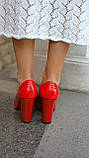 Червоні жіночі туфлі каблук платформа 36 37, фото 2