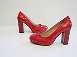 Червоні жіночі туфлі каблук платформа 36 37, фото 8